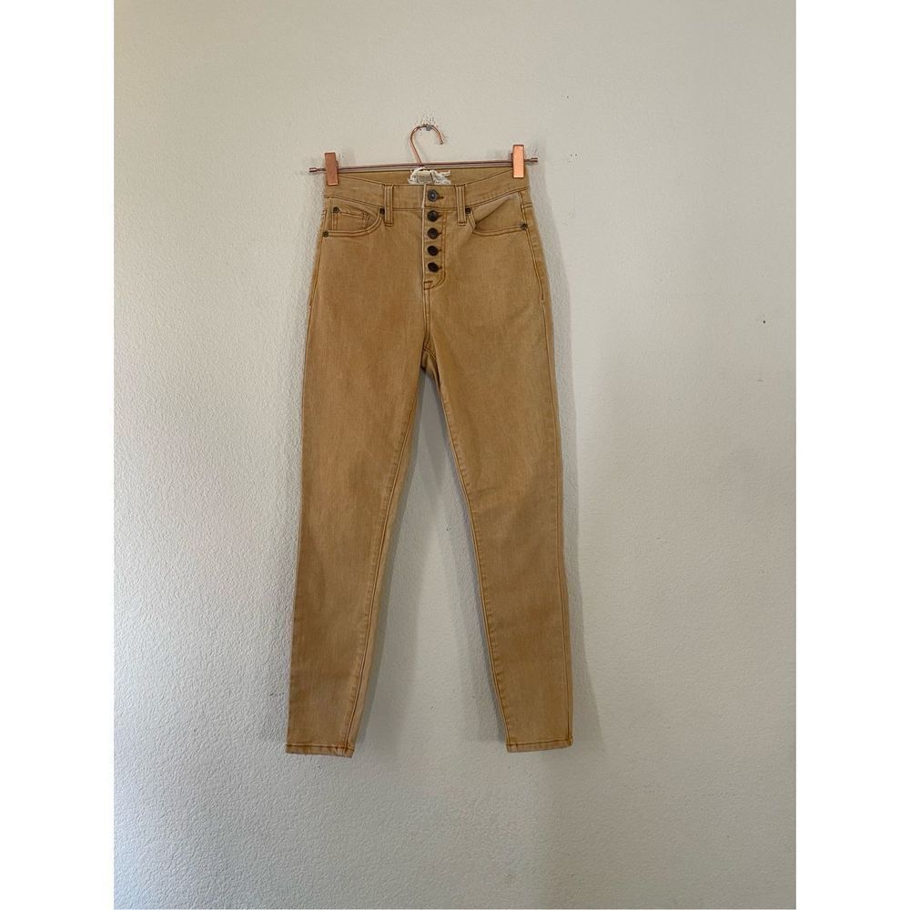 Altar’d state mustard yellow button fly high rise skinny jeans size 25